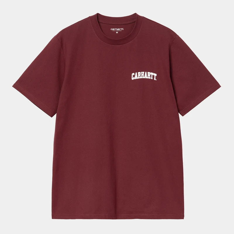 Carhartt WIP T-Shirt mit University-Schriftzug für Herren – Malbec