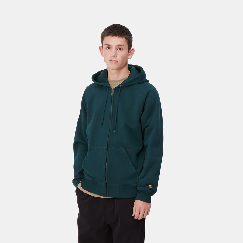 Carhartt WIP Herren Chase Reißverschluss vorne Jacke Hoodie - Entenblau