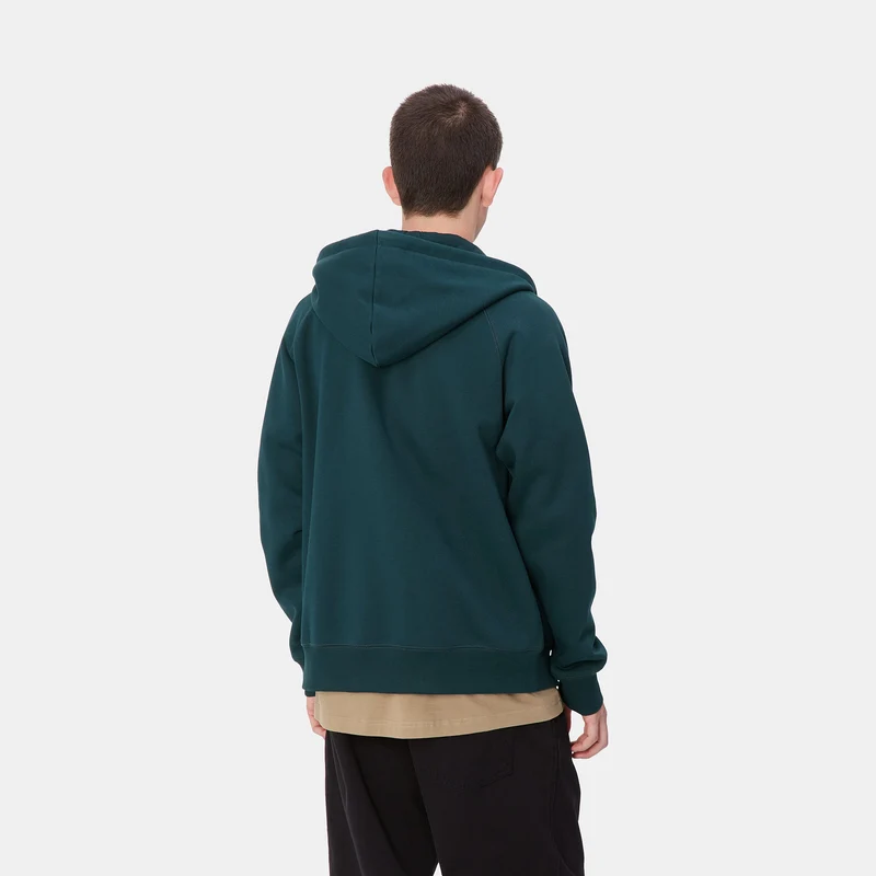 Carhartt WIP Herren Chase Reißverschluss vorne Jacke Hoodie - Entenblau