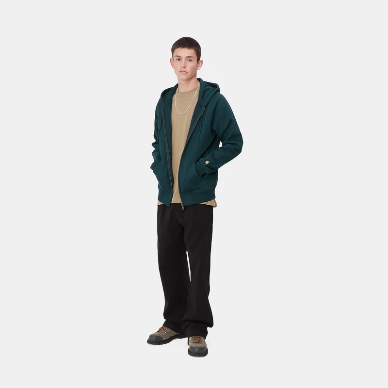 Carhartt WIP Herren Chase Reißverschluss vorne Jacke Hoodie - Entenblau