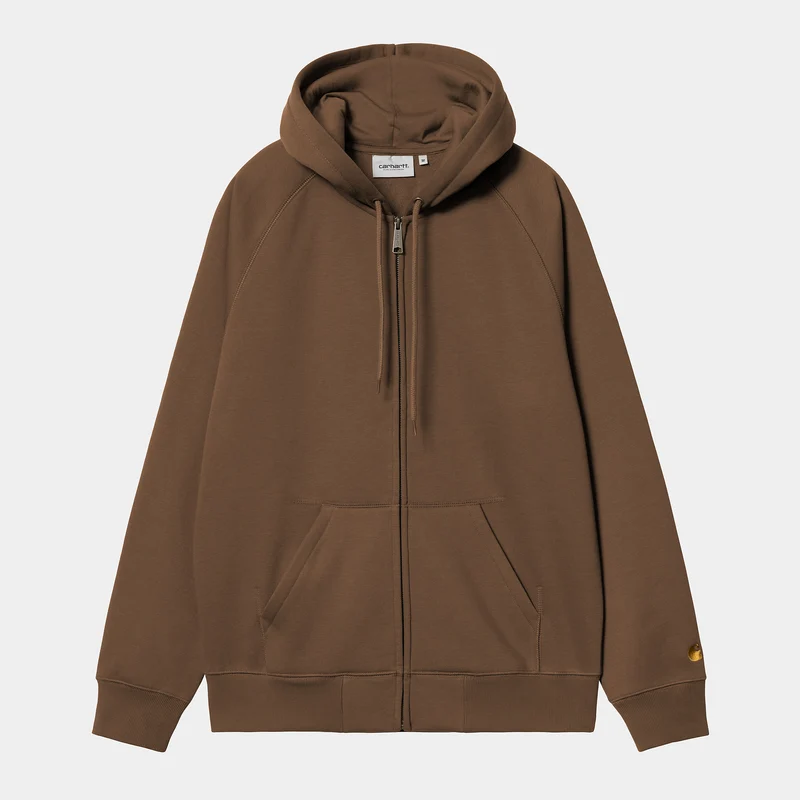 Carhartt WIP Herren Chase Reißverschluss vorne Jacke Hoodie - Schokolade