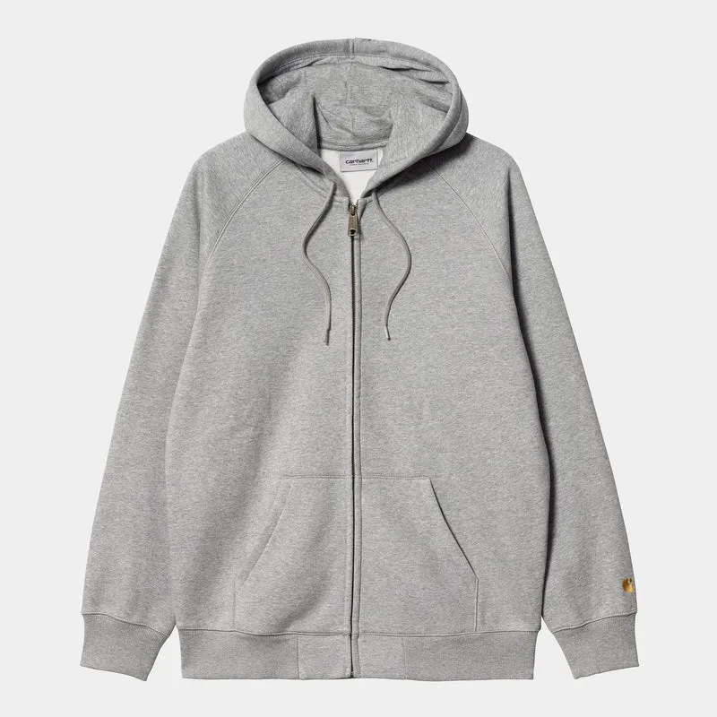 Carhartt WIP Herren Chase Reißverschluss vorne Jacke Hoodie - Grau meliert