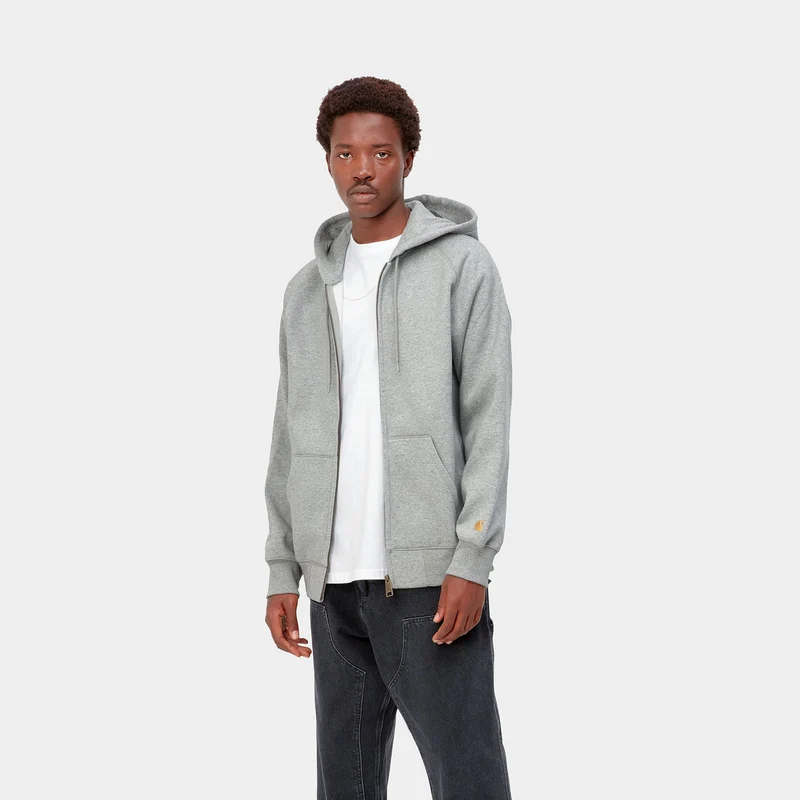Carhartt WIP Herren Chase Reißverschluss vorne Jacke Hoodie - Grau meliert