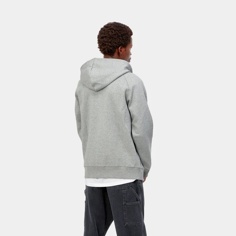 Carhartt WIP Herren Chase Reißverschluss vorne Jacke Hoodie - Grau meliert