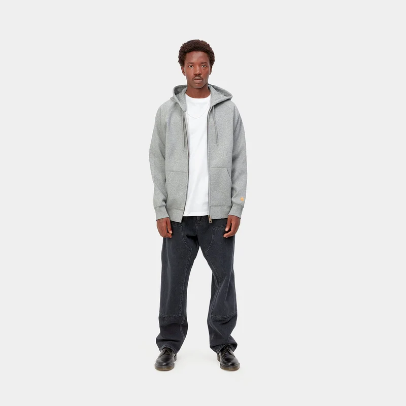 Carhartt WIP Herren Chase Reißverschluss vorne Jacke Hoodie - Grau meliert