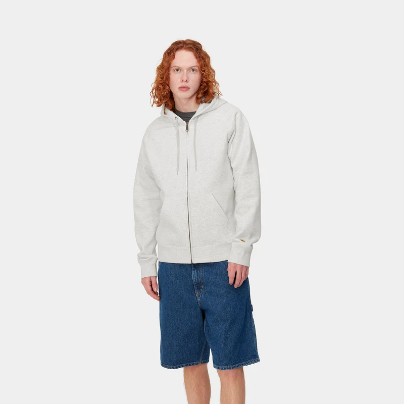 Carhartt WIP Herren Chase Kapuzenjacke mit Reißverschluss vorne - Ash Heather