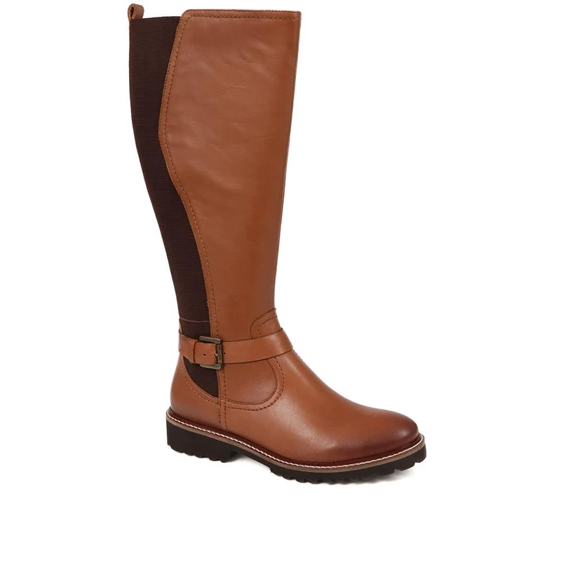 Leather Knee-High Boots - MAGNU38015 / 324 705 - Tan