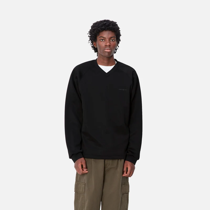 Carhartt WIP Bolan Sweat-Top für Herren mit V-Ausschnitt - Schwarz