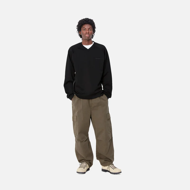 Carhartt WIP Bolan Sweat-Top für Herren mit V-Ausschnitt - Schwarz
