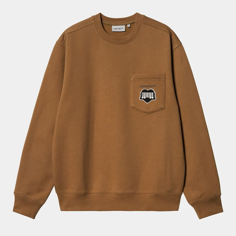 Carhartt WIP Sweat-Oberteil mit Herzzug für Herren - Hamilton Brown