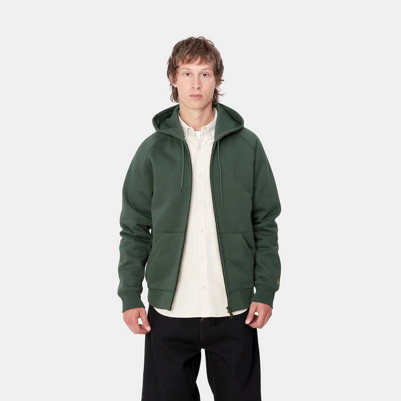 Carhartt WIP Herren Chase Kapuzenjacke mit Reißverschluss vorne - Sycamore Tree