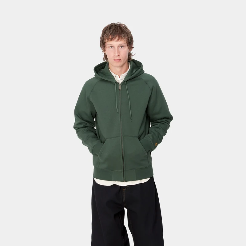 Carhartt WIP Herren Chase Kapuzenjacke mit Reißverschluss vorne - Sycamore Tree