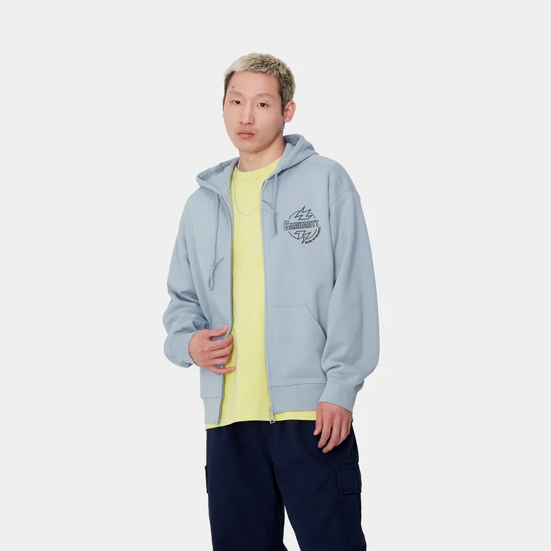 Carhartt WIP Ablaze Kapuzenjacke für Herren mit Reißverschluss vorne - Misty Sky