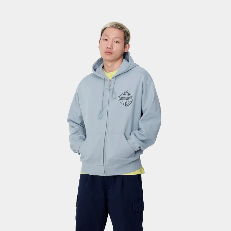Carhartt WIP Ablaze Kapuzenjacke für Herren mit Reißverschluss vorne - Misty Sky