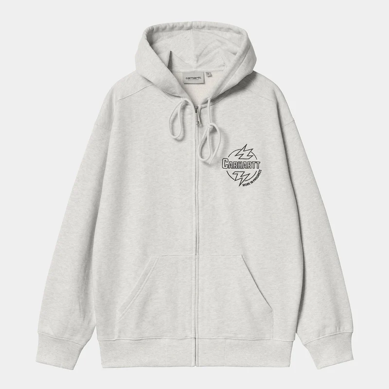 Carhartt WIP Ablaze Kapuzenjacke mit Reißverschluss vorne für Herren - Ash Heather