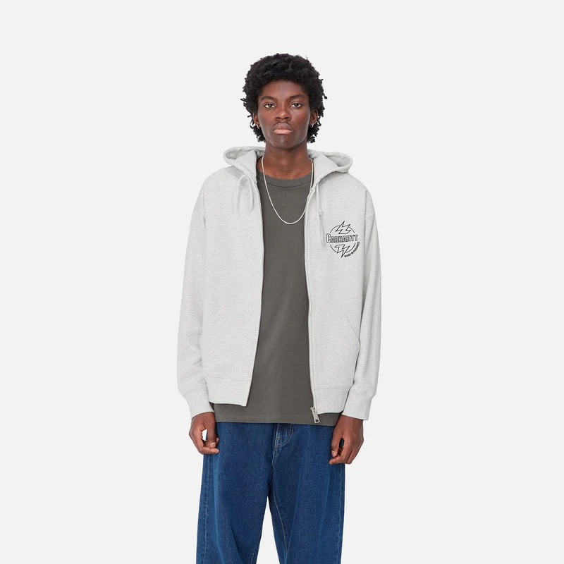 Carhartt WIP Ablaze Kapuzenjacke mit Reißverschluss vorne für Herren - Ash Heather