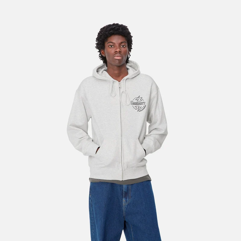 Carhartt WIP Ablaze Kapuzenjacke mit Reißverschluss vorne für Herren - Ash Heather