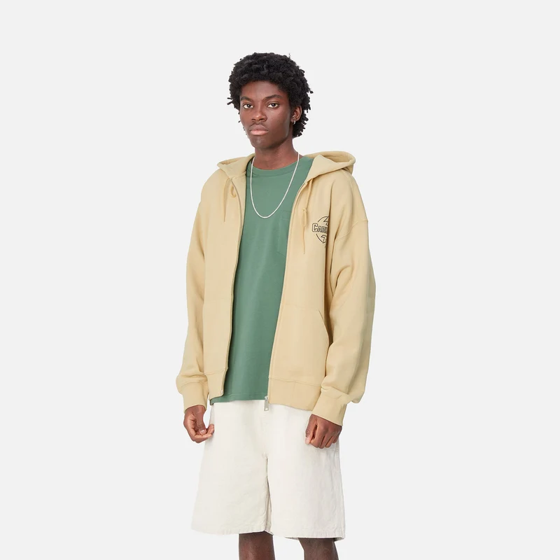 Carhartt WIP Ablaze Kapuzenjacke für Herren mit Reißverschluss vorne - Cornsilk