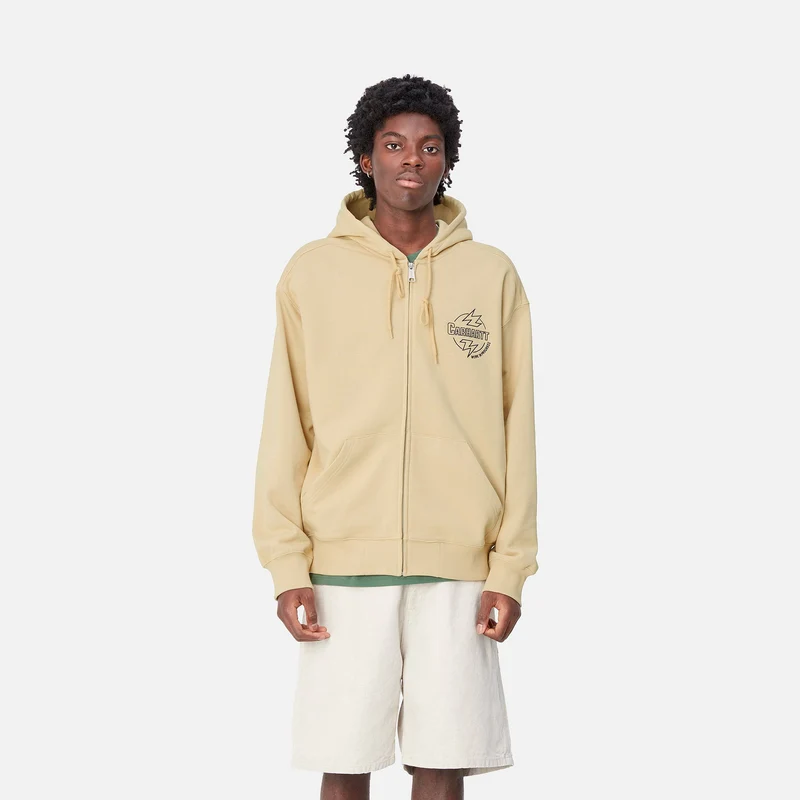 Carhartt WIP Ablaze Kapuzenjacke für Herren mit Reißverschluss vorne - Cornsilk