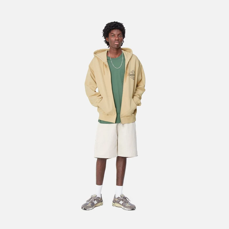 Carhartt WIP Ablaze Kapuzenjacke für Herren mit Reißverschluss vorne - Cornsilk