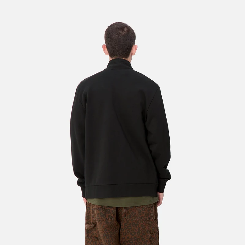 Carhartt WIP Herrenjacke mit aufgesticktem Schriftzug und Reißverschluss vorne - Schwarz