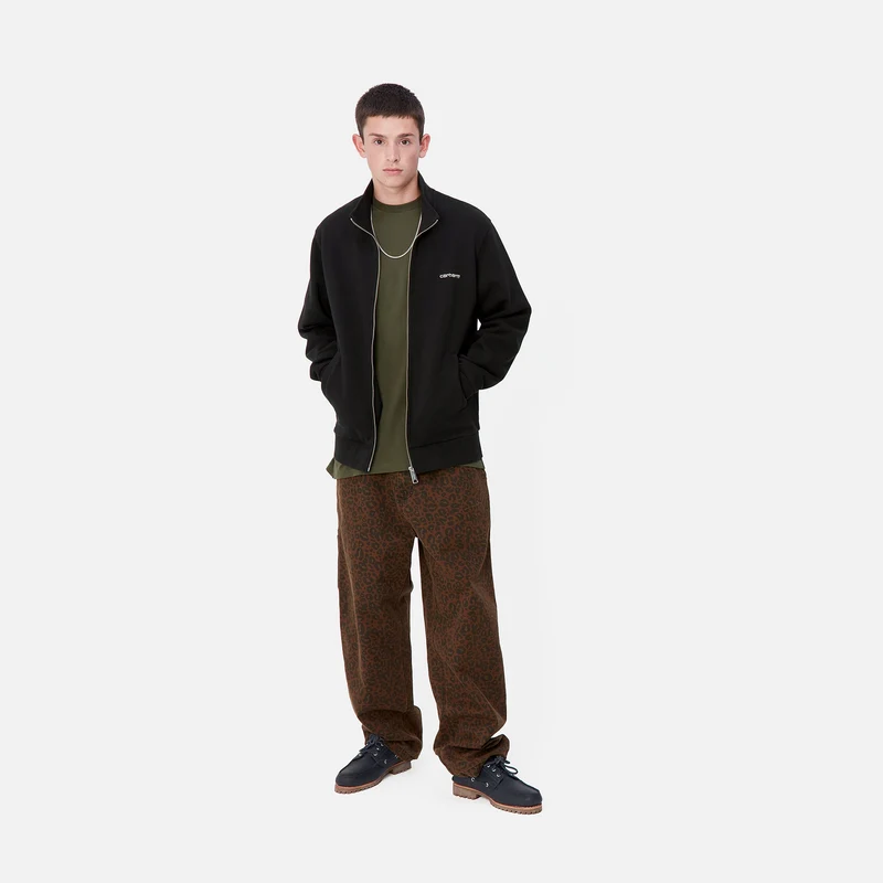 Carhartt WIP Herrenjacke mit aufgesticktem Schriftzug und Reißverschluss vorne - Schwarz