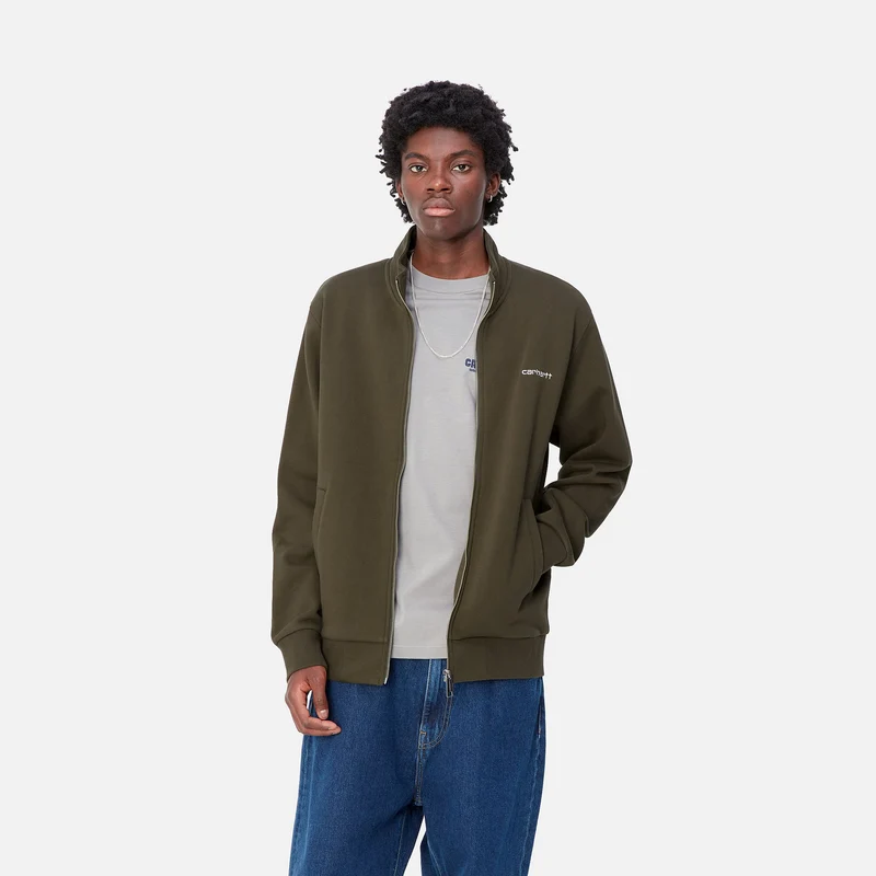 Carhartt WIP Jacke mit Reißverschluss vorne und Schriftzug für Herren - Zypresse
