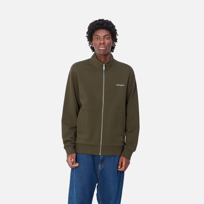 Carhartt WIP Jacke mit Reißverschluss vorne und Schriftzug für Herren - Zypresse