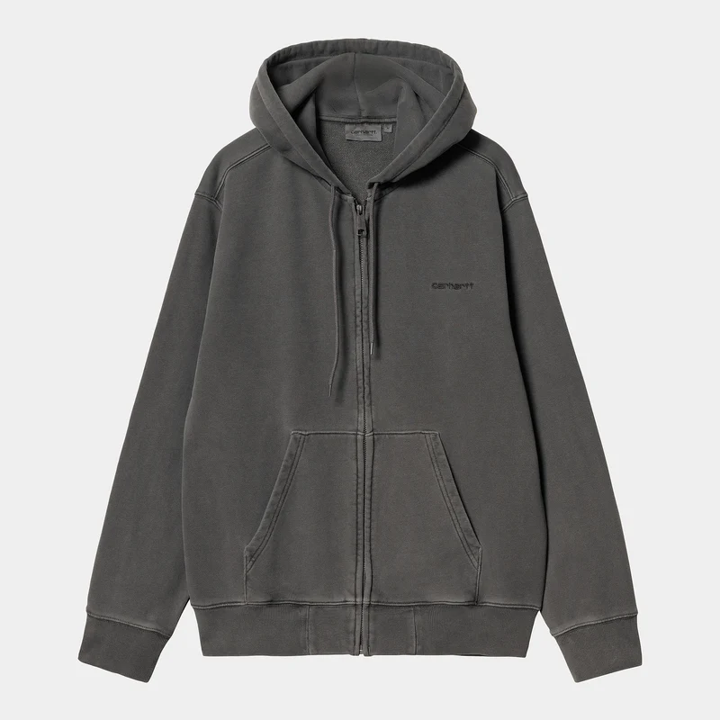 Carhartt WIP Herren Duster Script Reißverschluss vorne Jacke Hoodie - Schwarz