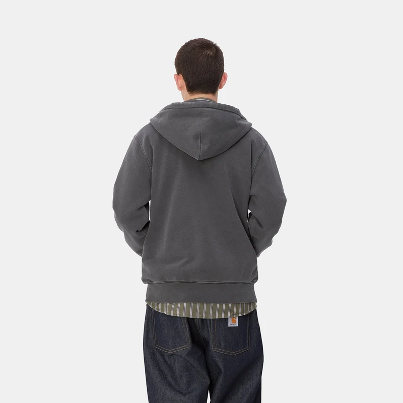 Carhartt WIP Herren Duster Script Reißverschluss vorne Jacke Hoodie - Schwarz