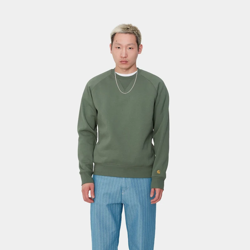 Carhartt WIP Herren Chase Sweat Top – Entengrün