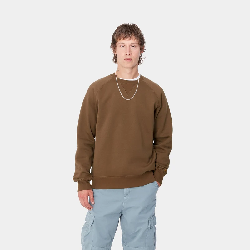 Carhartt WIP Herren Chase Sweat Top - Schokolade