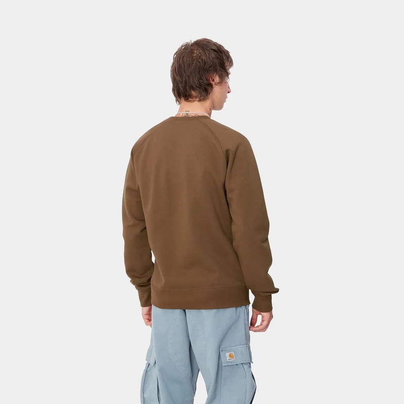Carhartt WIP Herren Chase Sweat Top - Schokolade