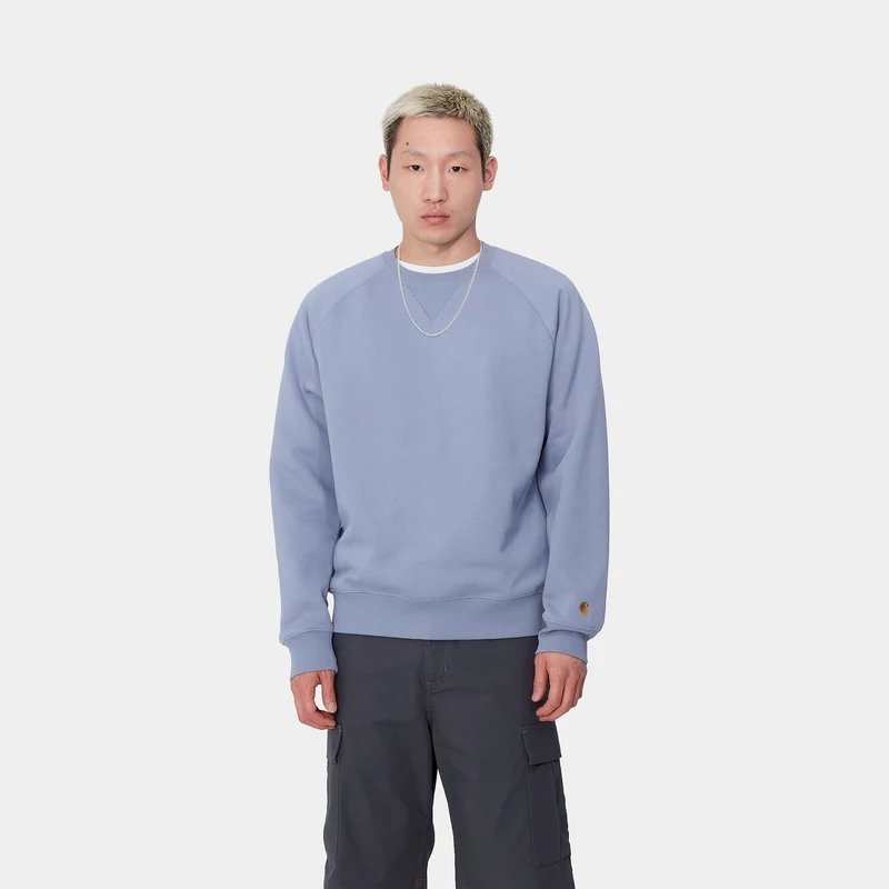 Carhartt WIP Herren Chase Sweat Top - Charm Blue