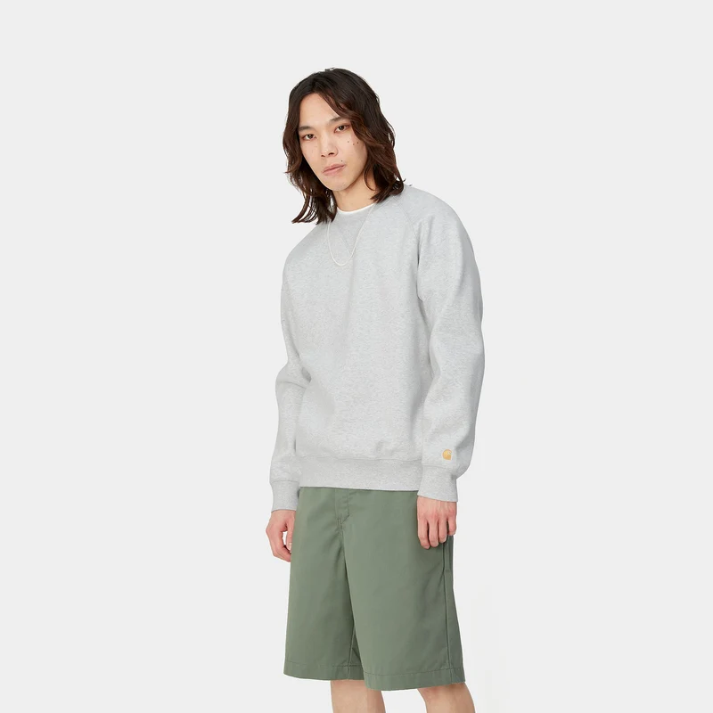 Carhartt WIP Herren Chase Sweat Top - Ash Heather