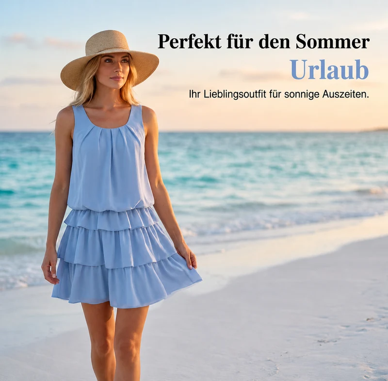 Aivelie | Sommerliches Stufenkleid mit U-Ausschnitt