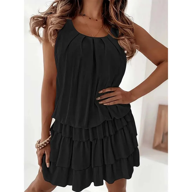 Aivelie | Sommerliches Stufenkleid mit U-Ausschnitt