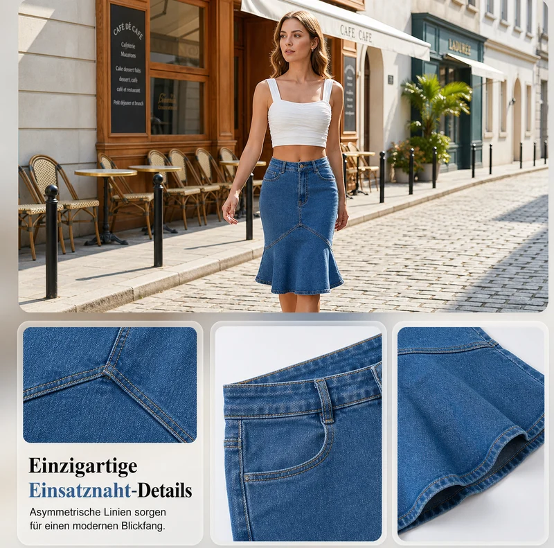 Levenne | Moderner Mermaid-Jeansrock für den Alltag