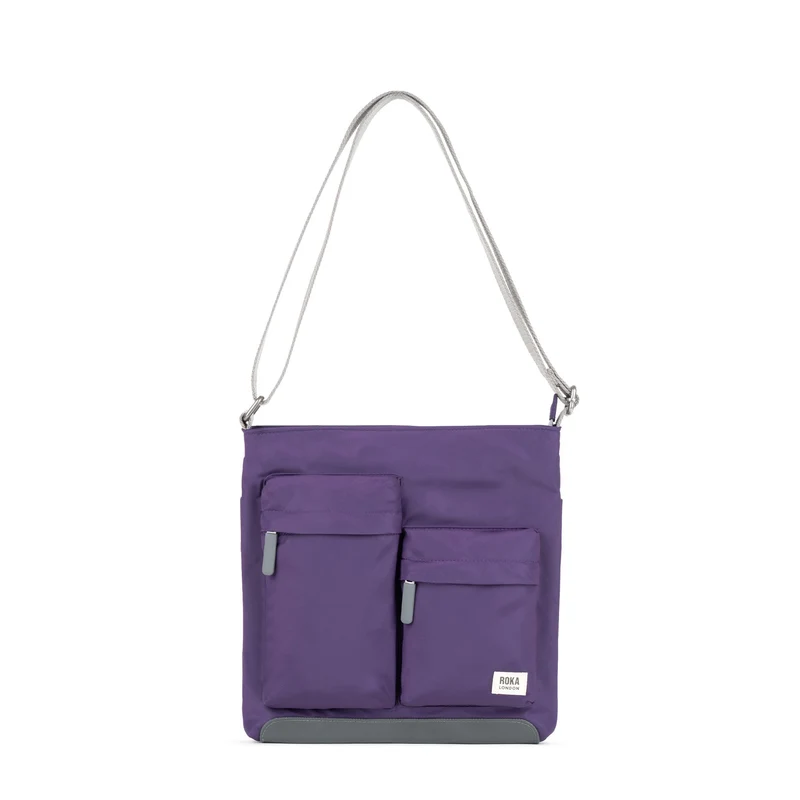 ROKA Kennington M Mittlere Tasche aus recyceltem Nylon – Majestätisches Lila