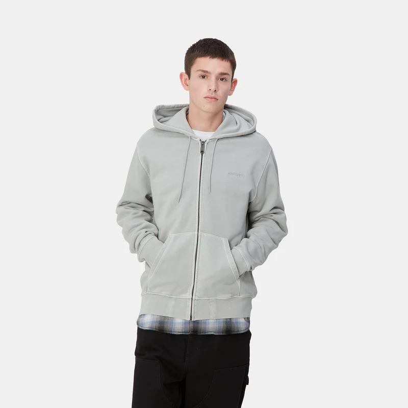 Carhartt WIP Herren Duster Script Reißverschluss vorne Jacke Hoodie - Basalt