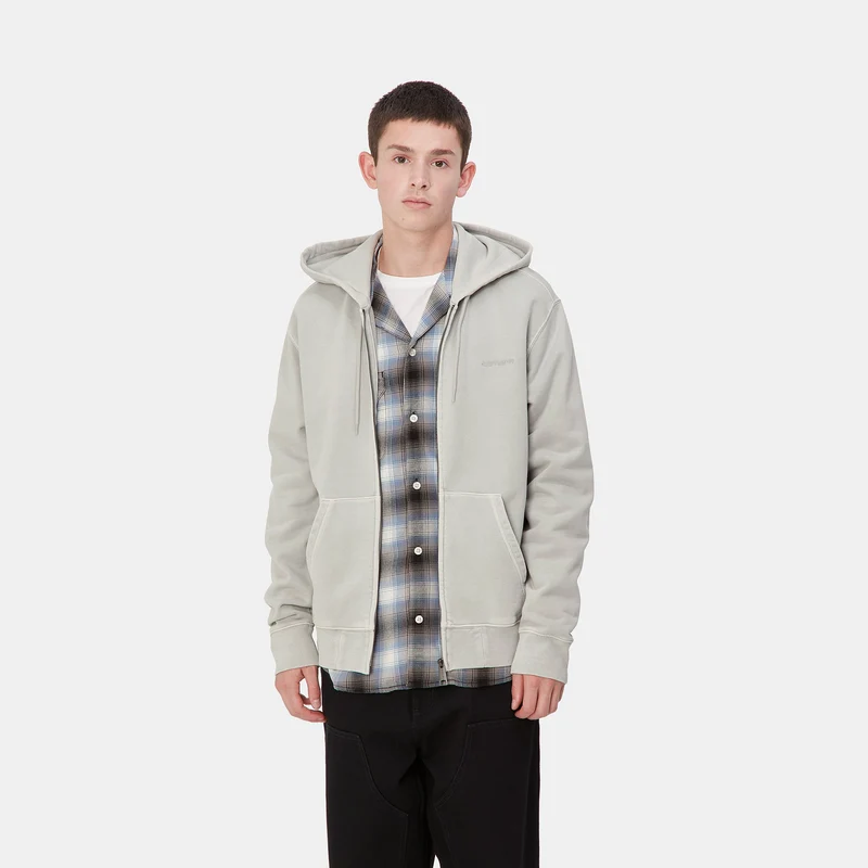 Carhartt WIP Herren Duster Script Reißverschluss vorne Jacke Hoodie - Basalt