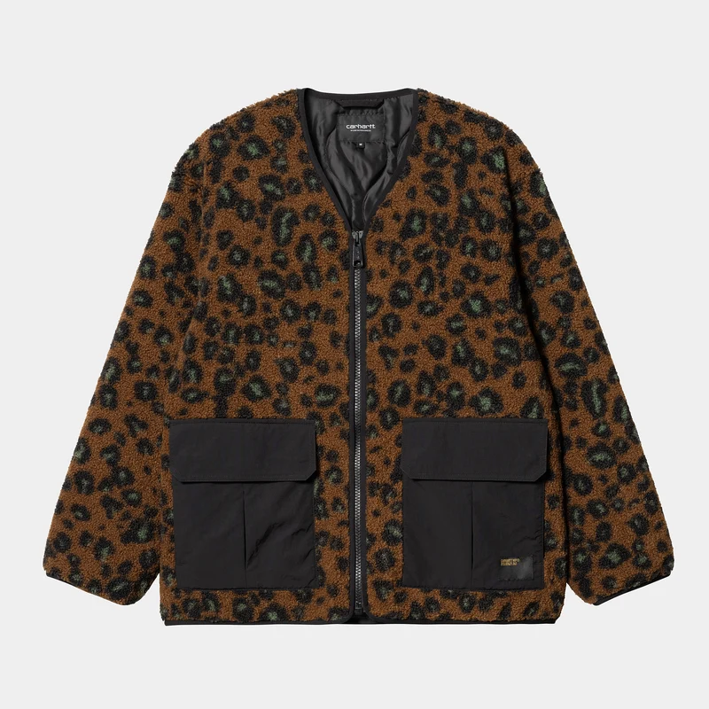 Carhartt WIP Devin Camo Leo Jacquard Liner für Herren - Tamarinde / Schwarz