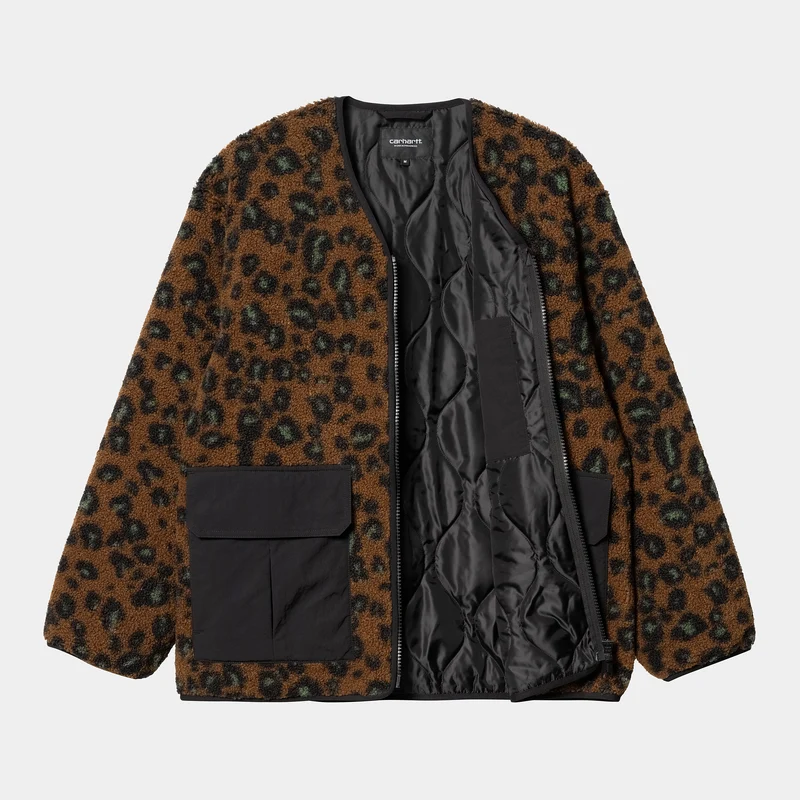 Carhartt WIP Devin Camo Leo Jacquard Liner für Herren - Tamarinde / Schwarz