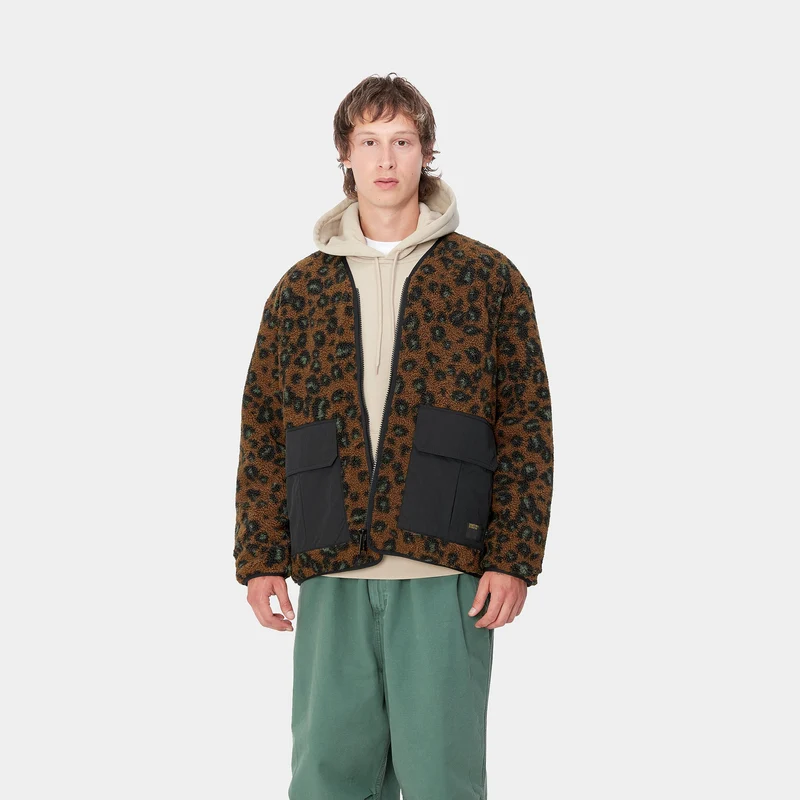 Carhartt WIP Devin Camo Leo Jacquard Liner für Herren - Tamarinde / Schwarz