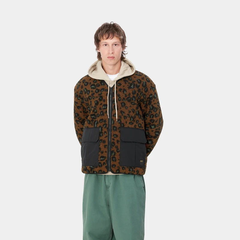 Carhartt WIP Devin Camo Leo Jacquard Liner für Herren - Tamarinde / Schwarz