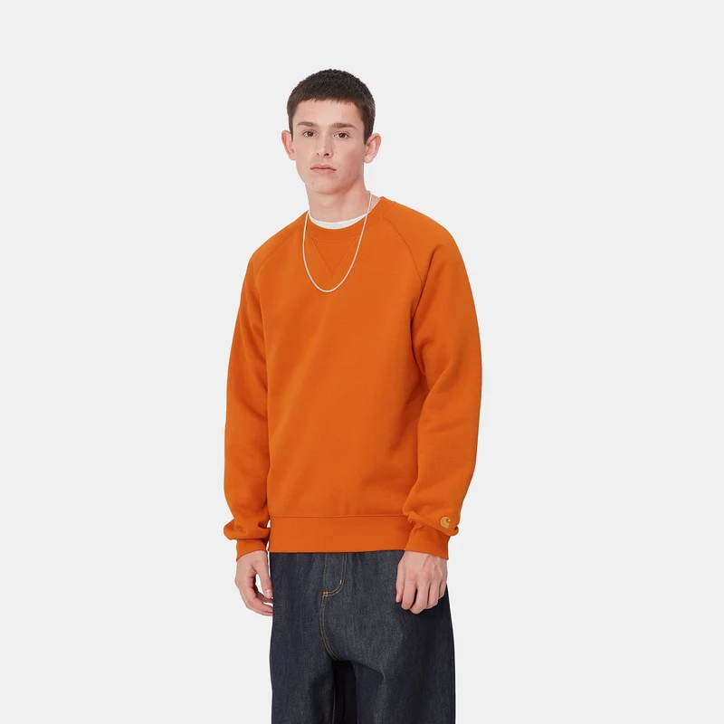 Carhartt WIP Herren Chase Sweat Top - Kurkuma