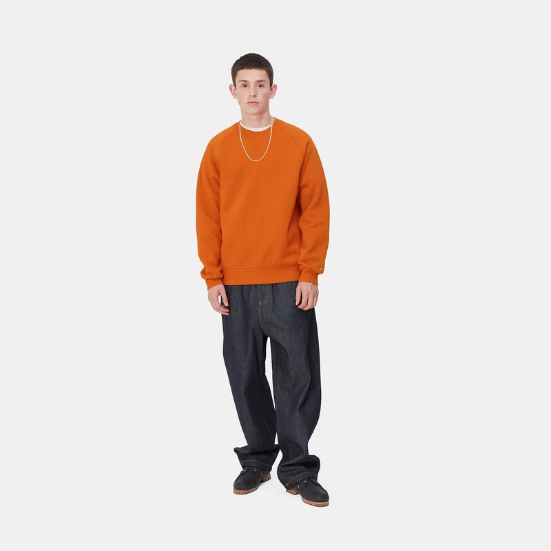 Carhartt WIP Herren Chase Sweat Top - Kurkuma