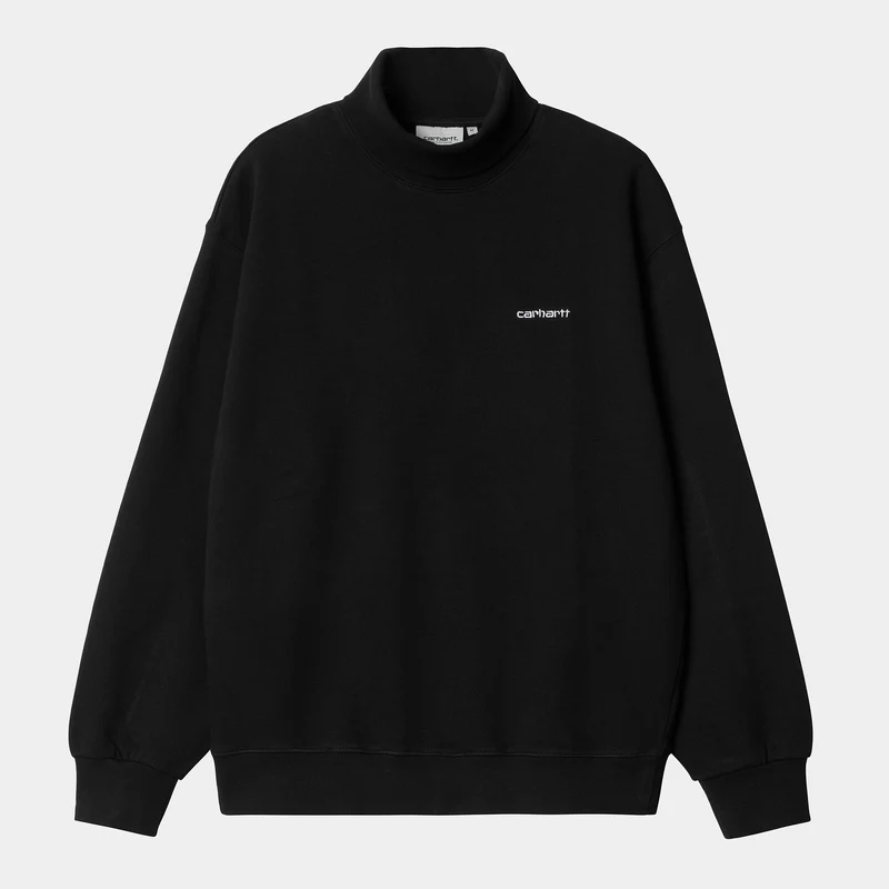 Carhartt WIP Sweat-Oberteil mit Stehkragen und Script-Print für Herren - Schwarz