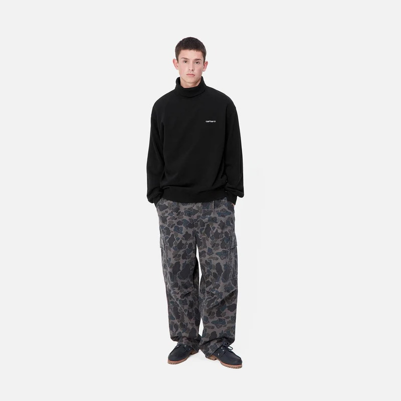 Carhartt WIP Sweat-Oberteil mit Stehkragen und Script-Print für Herren - Schwarz