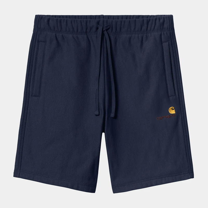 Carhartt WIP Herren American Script Sweatshorts – Air Force Blue